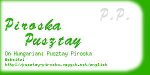 piroska pusztay business card